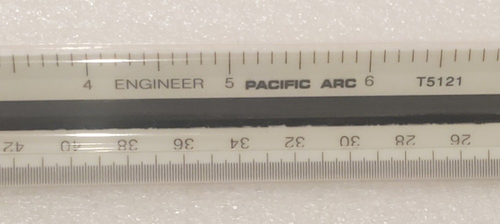 Pacific Arc T5121 Color Coded ENGINEER Triangle Scale Ruler 12 Inch.