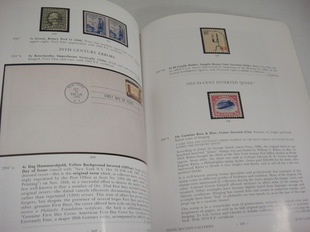 Siegel Stamp Auction Catalog 1995 Rarities Kapiloff Despatch Post Mary Tame Coll