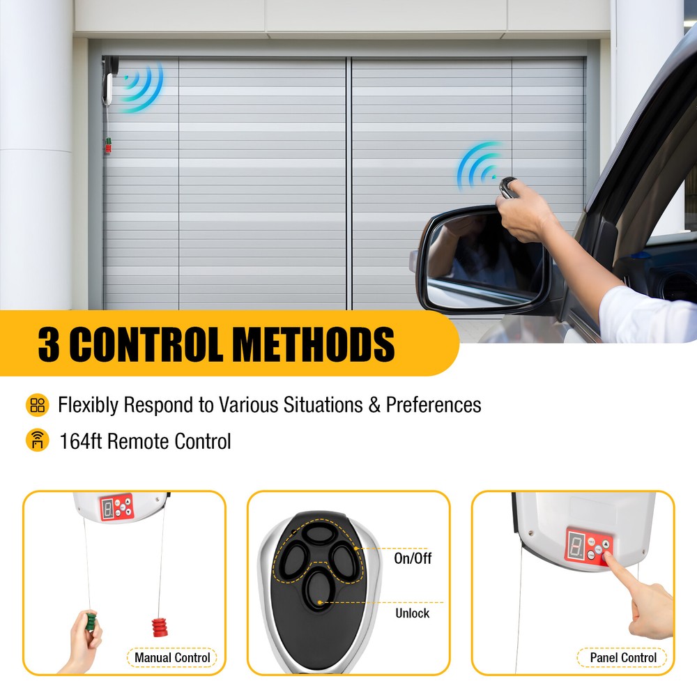 Automatic Garage Roll Up Roller Door Gate Opener Motor+Remote Controller 100W