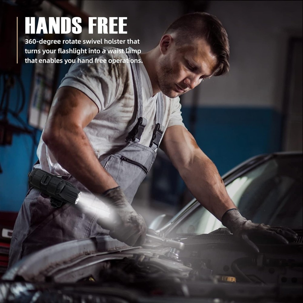 Tactical Flashlight Holster with Elastic Closure - Camping Essential