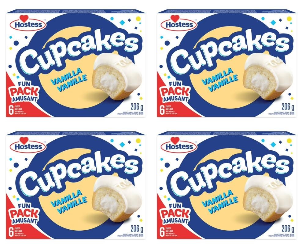 Hostess Vanilla Cupcakes, 206g (4 Pack)