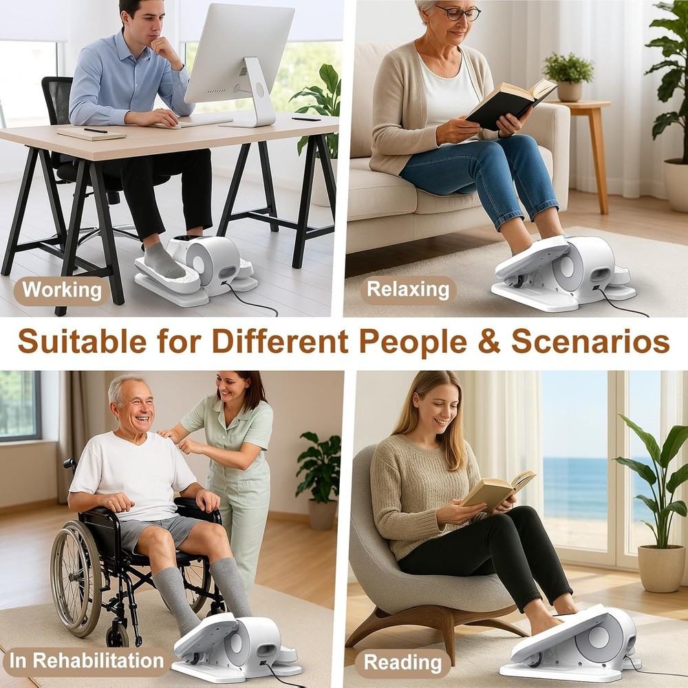 Under Desk Elliptical 12 Speed 5 Modes Motorized Leg Exerciser While Sitting