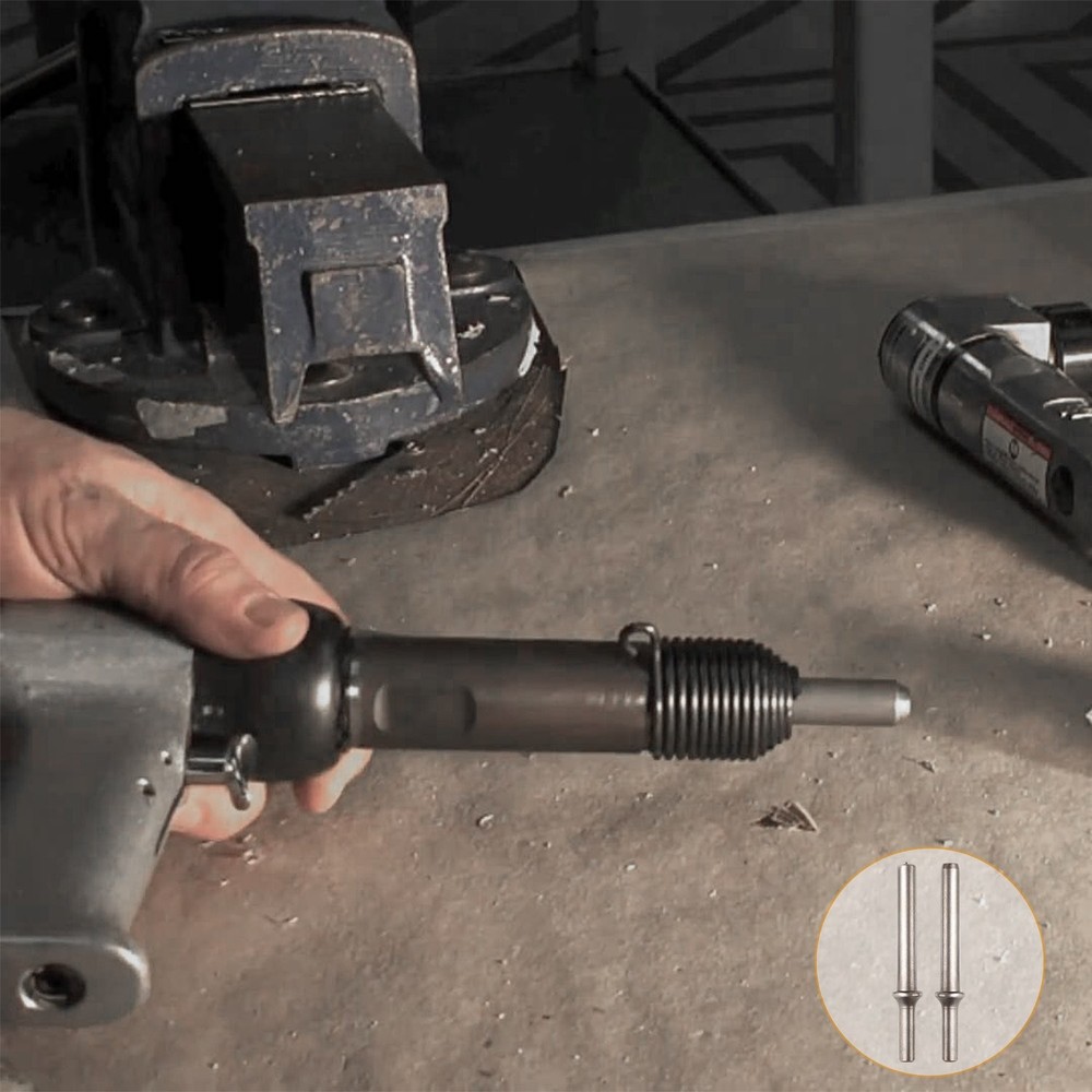 Heavy Duty 2-Piece Rivet Set for Pneumatic Air Hammer Chisel Bits