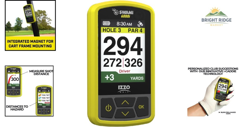 Waterproof Golf GPS with Preloaded Global Course Maps and Quick Start Guide