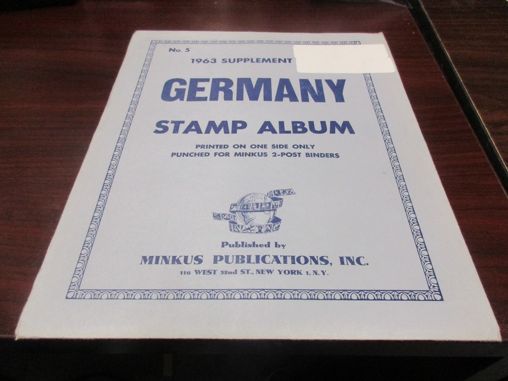 "MINKUS"  STAMP ALBUM 1963  SUPPLEMENT GERMANY  #5    W/FREE SHIPPING!!!