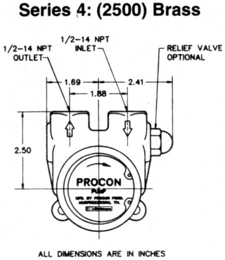 PROCON PUMP - SERIES 4 (2500) - 104E240F11BA170- SELF PRIMING