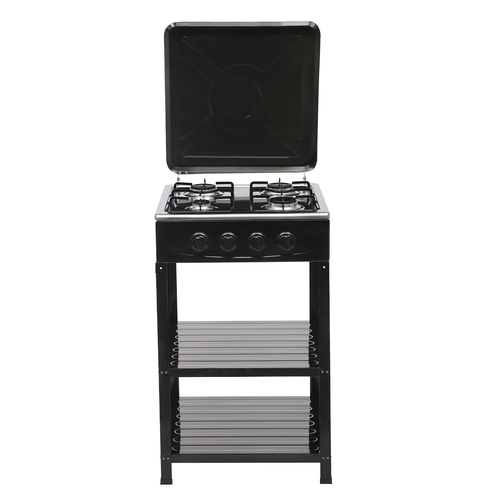 Outdoor 300000 BTU Stove Propane 4 Burner Portable Cooker BBQ Grill Windshelter