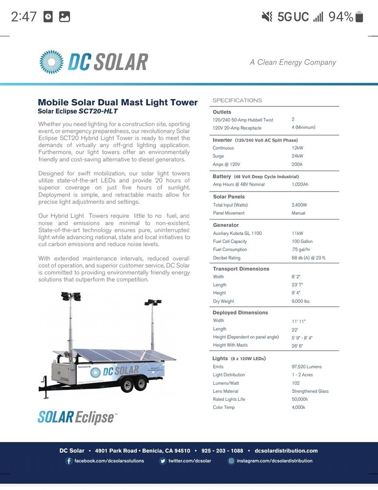24' Aluminum Telescoping Tower - US Tower