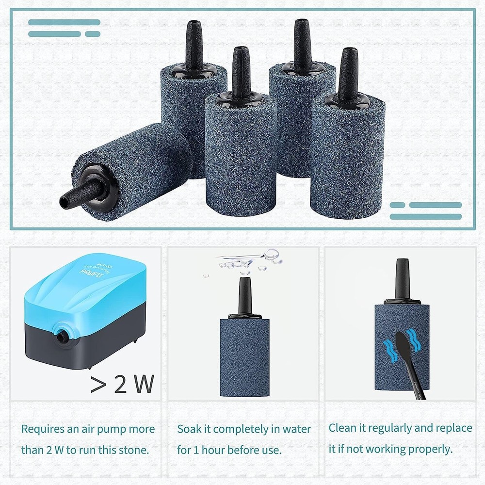Aquarium Air Stone Bubble Diffuser - Tiny Size, Medium Bubbles, Easy to Use