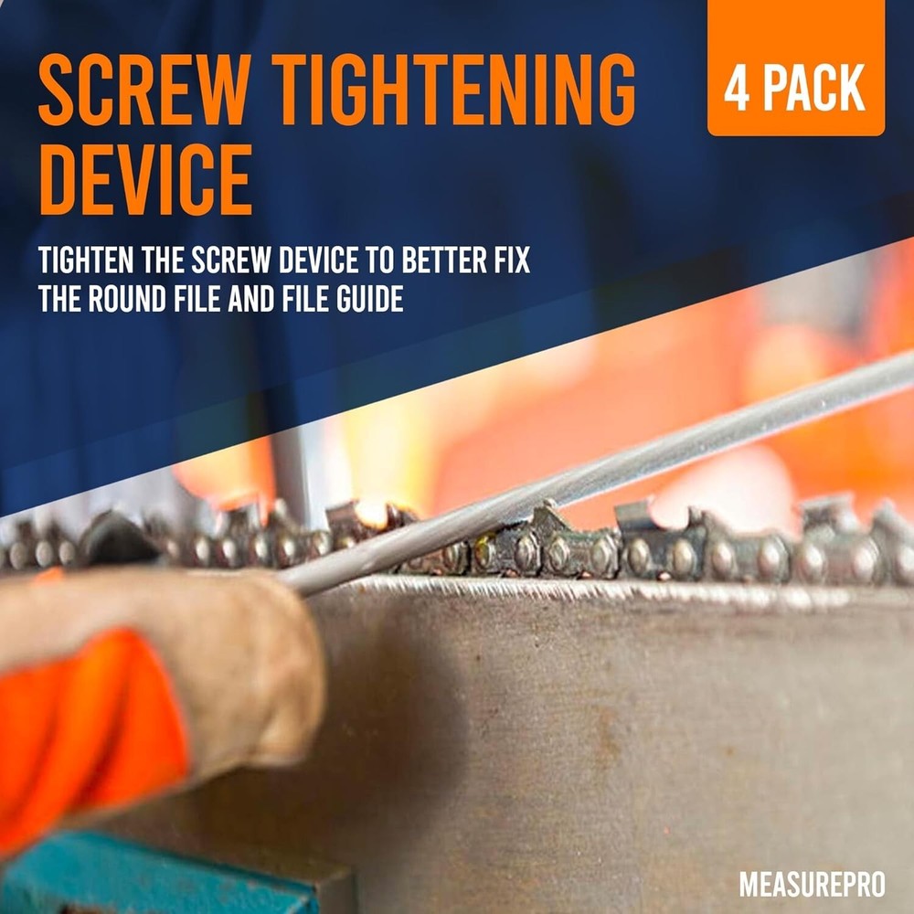 Chainsaw Sharpening Kit - 7 Piece Set with Round Files and Flat File