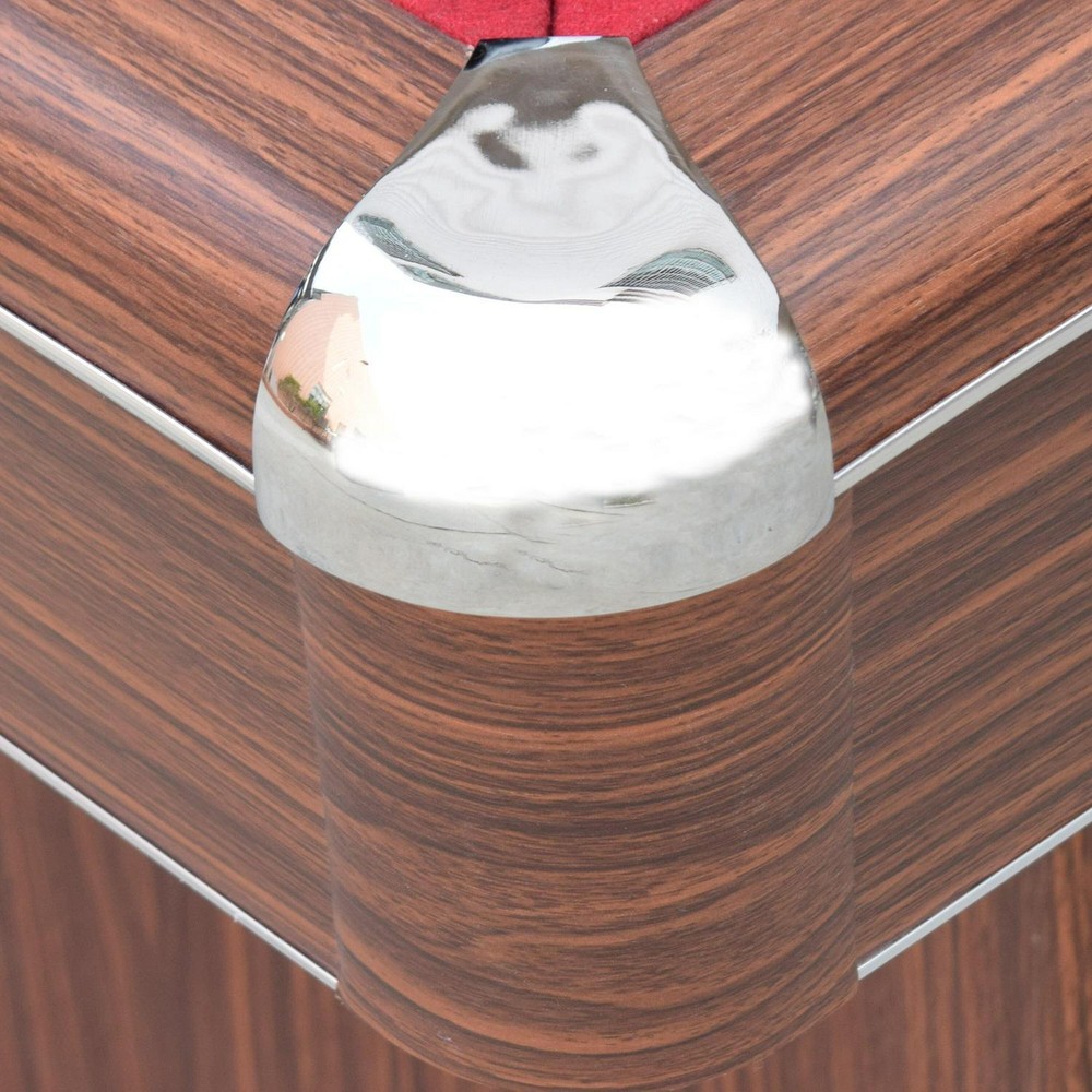 Bumper Pool Table with Walnut Finish and Red Felt - Includes Reversible Tabletop