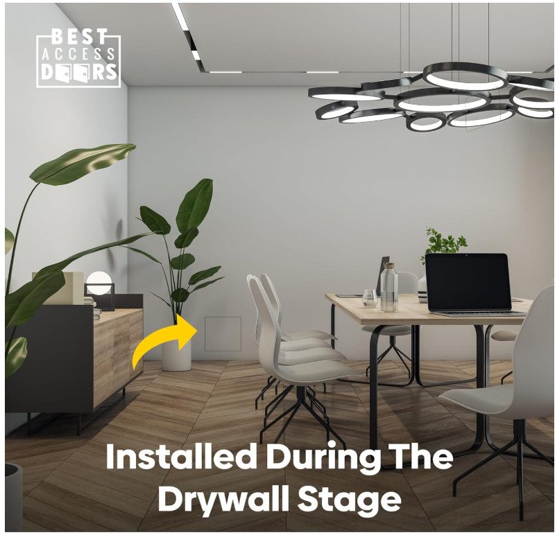 8" x 8" Tapeable Wall Access Panel for 5/8" Drywall Primed Frame, Medium Density