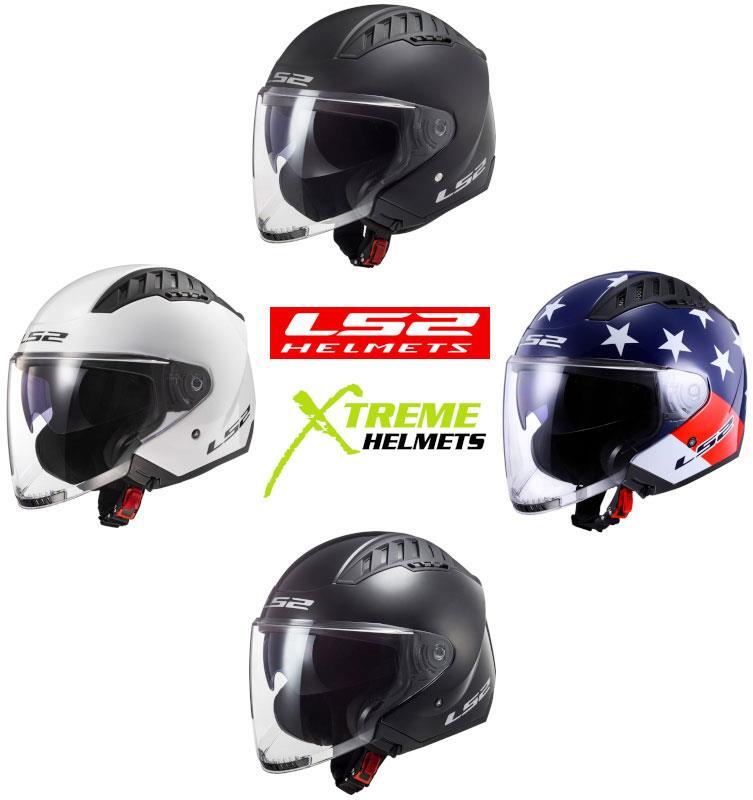 LS2 Copter Helmet Open Face Inner Sun Shield Quick Release DOT ECE XS-2XL