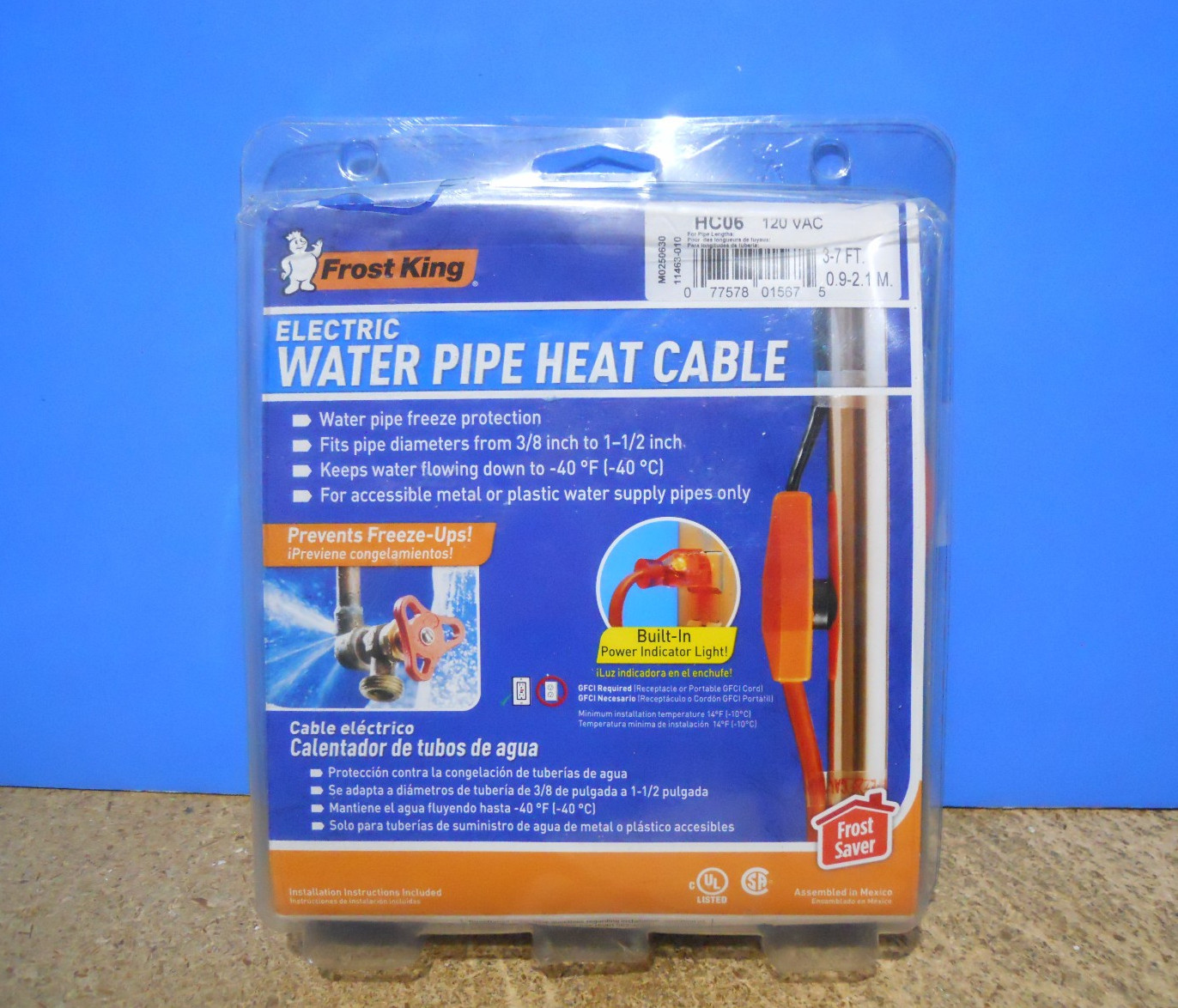 Frost King HC06 3-7FT Electric Water Pipe Heat Cable 120 VAC