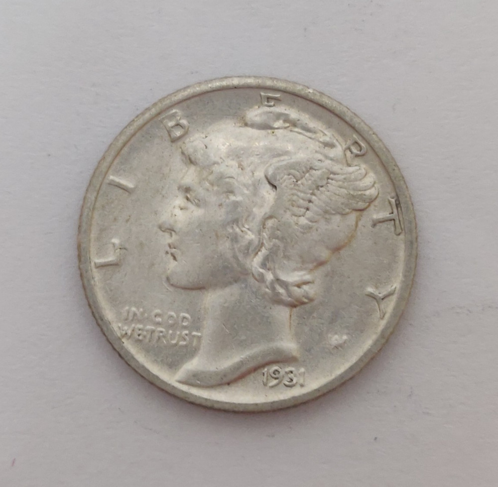 1931-S MERCURY DIME XF