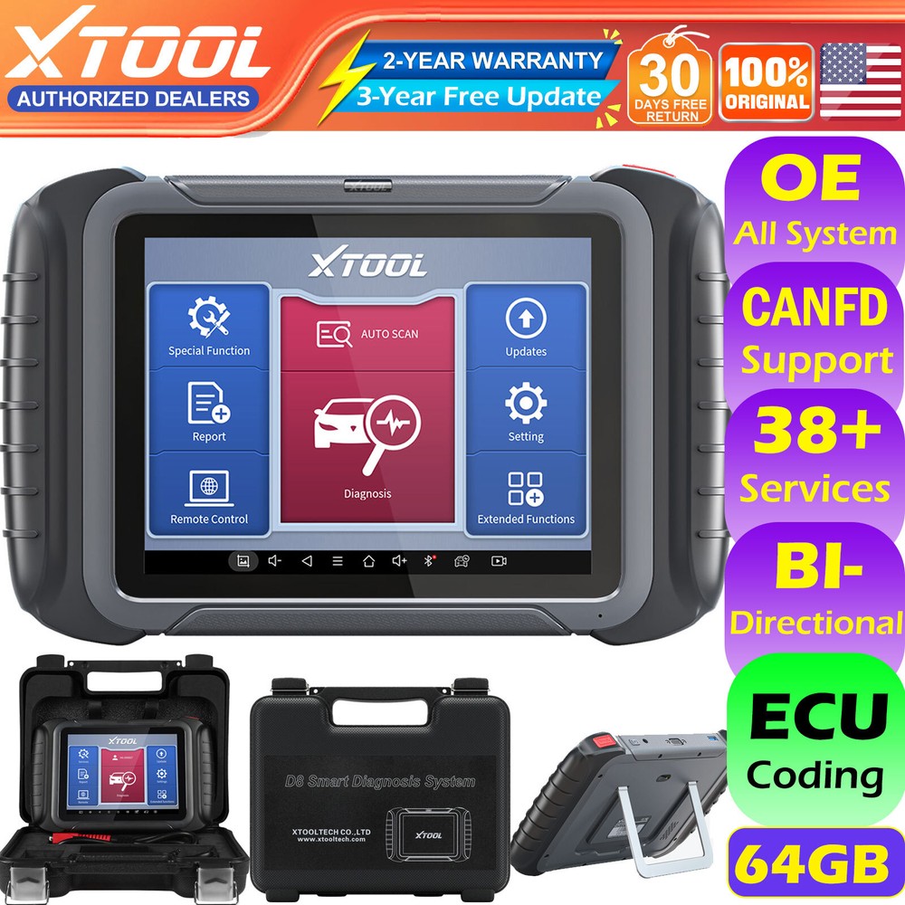 XTOOL D8 OBD2 Bi-Directional Scanner Auto Diagnostic CAN FD Key Programming Tool