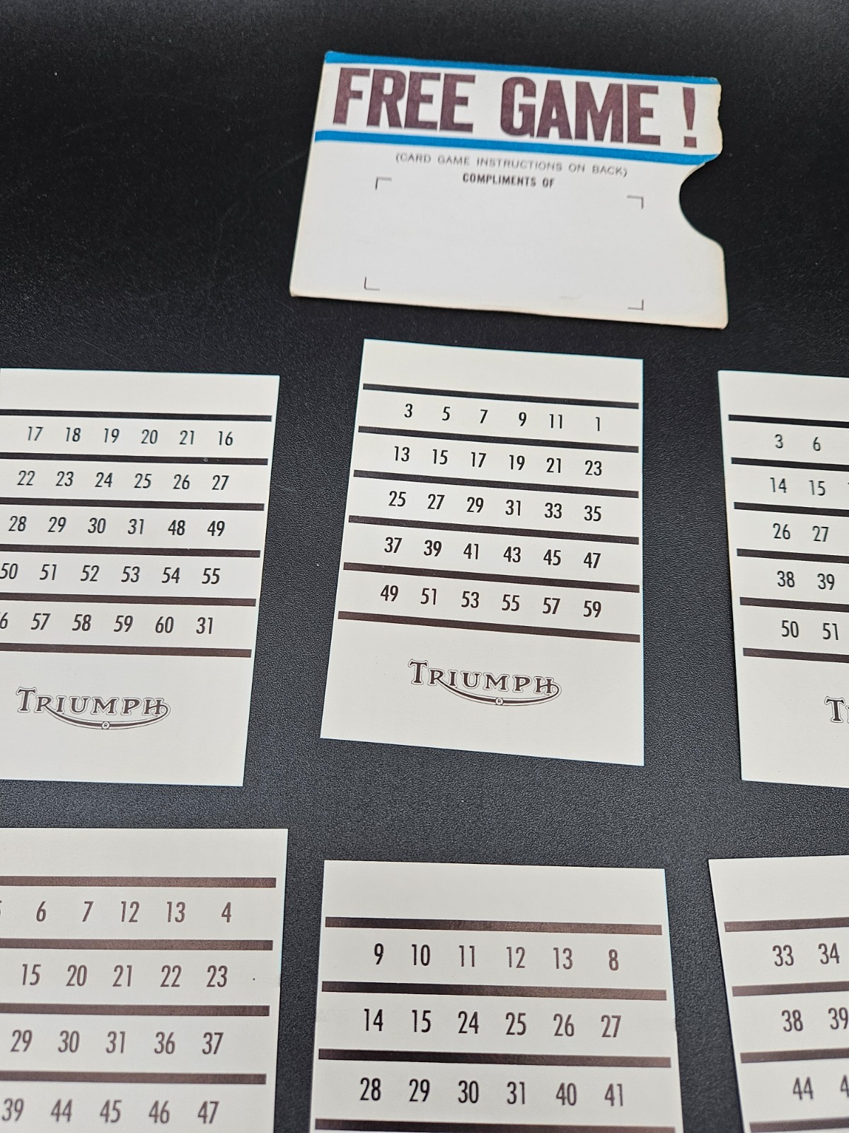 Triumph Motorcycle Magic Card Game Dealer Giveaway Set of 6 Cards