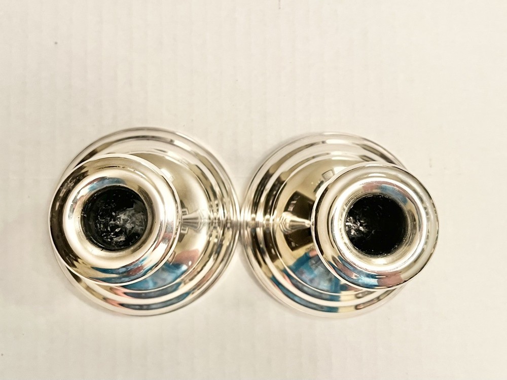 Silver Plated Candlesticks - F.B. Rogers - Shiny Vintage Candle Holders - 3.5”