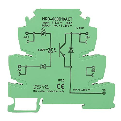 Solid State Relay 10A, 4-32V DC Input, 480V AC Output, DIN Rail Mount,