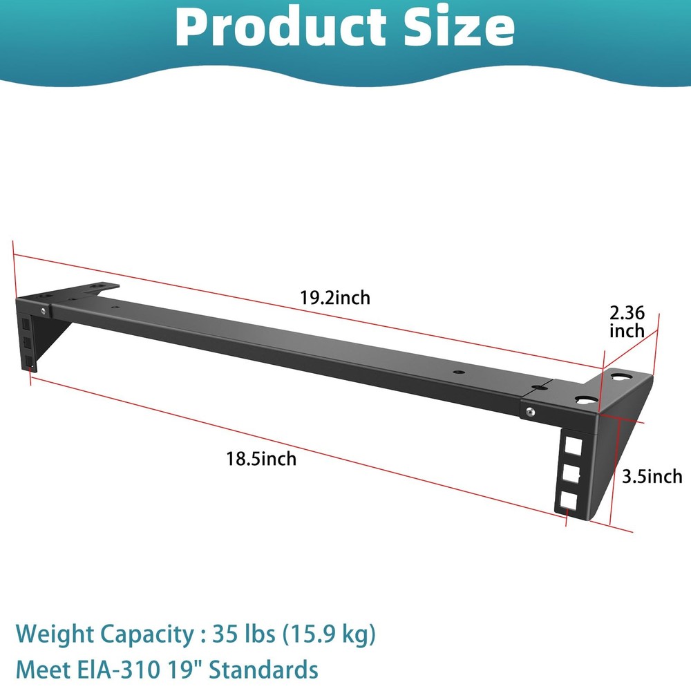 1U Vertical Wall Mount Rack Steel Foldable Vertical Patch Panel Mounting Brac...