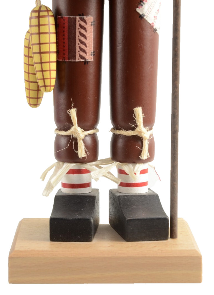 Christian Ulbricht Scarecrow Nutcracker Crows Pitchfork Corn RARE HTF 16" Tall