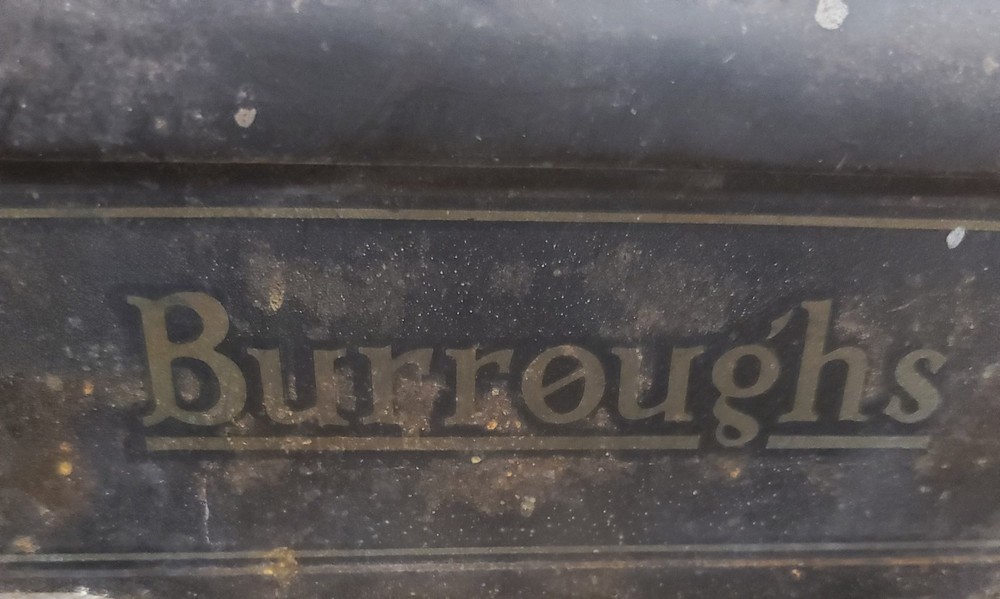 ANTIQUE Burrough's Hand Crank 6 Column Adding Machine Rust Patina Cast Iron