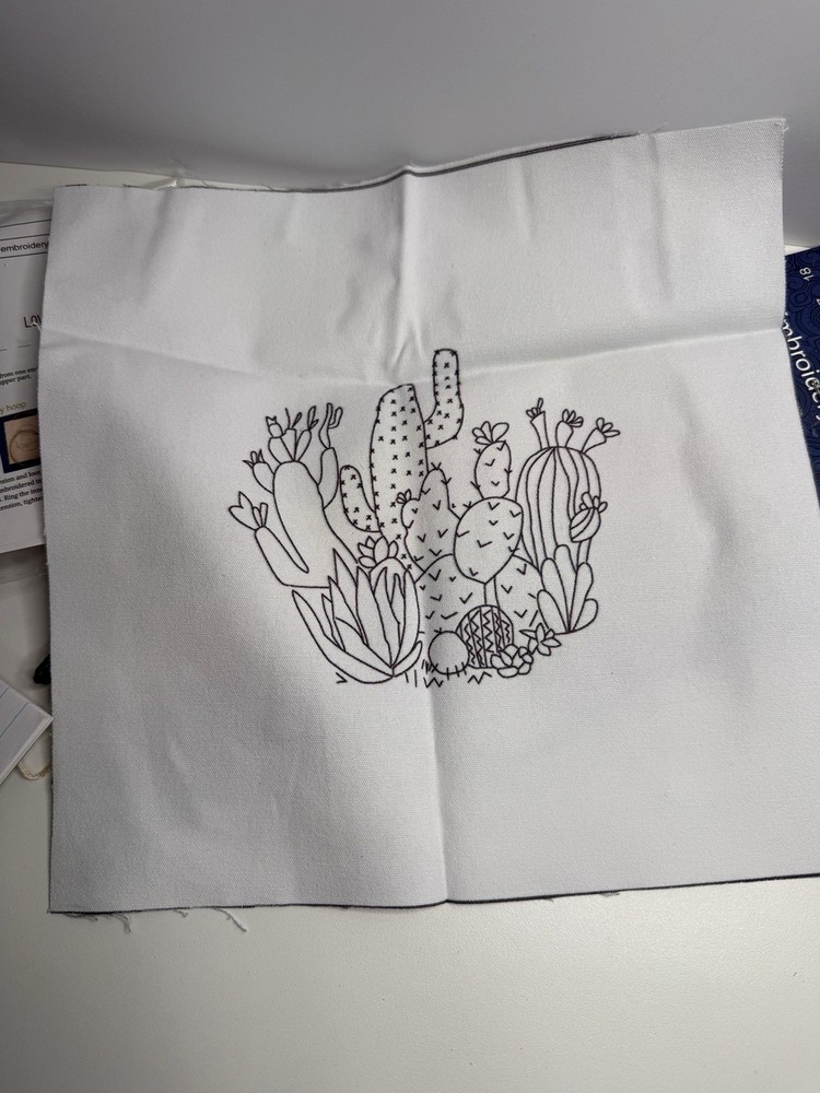 Complete cactus needlepoint Kit Does Not Include Embroidery Hoop Craft Project.