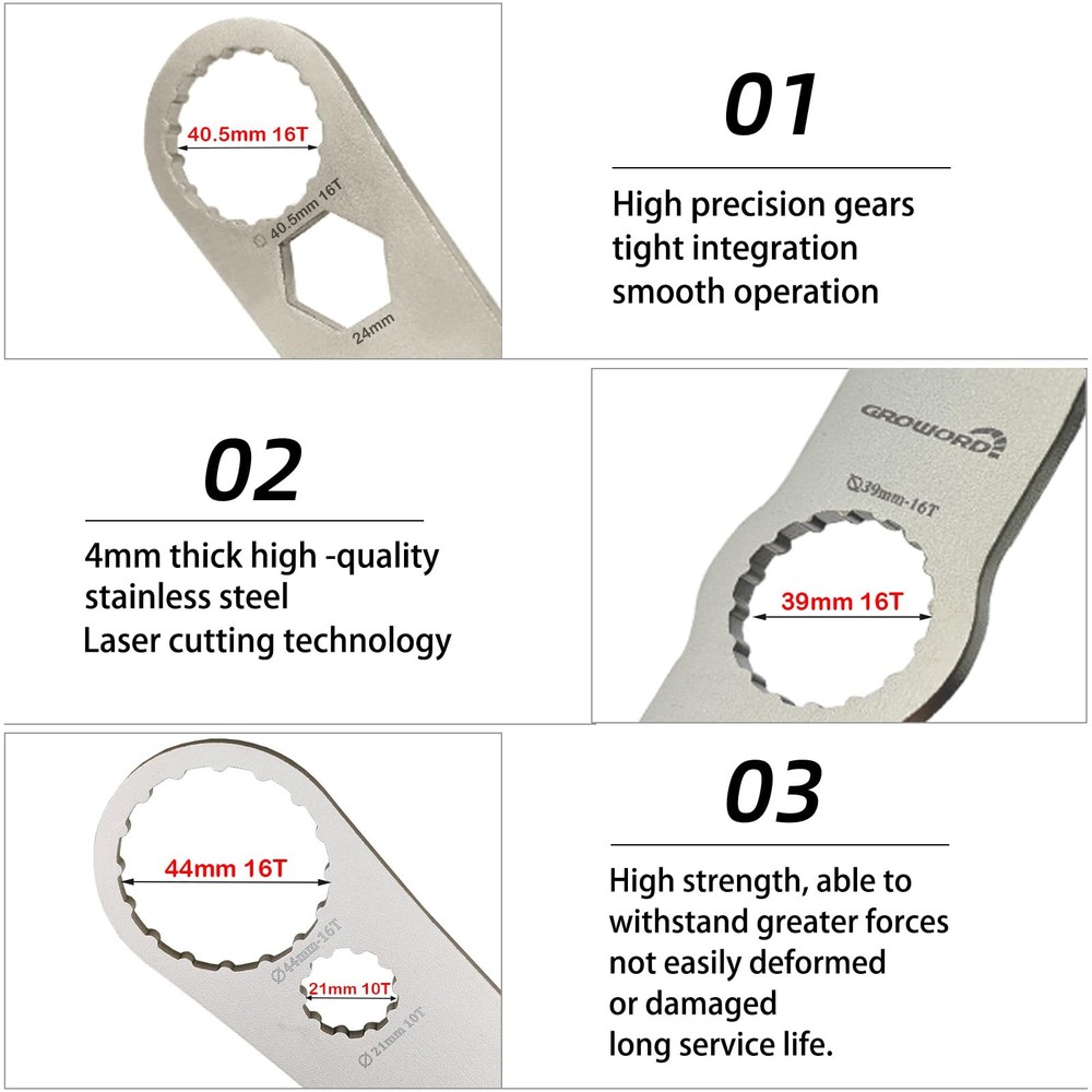 groword Multi -function Bottom Bracket Wrench，Suitable for BB wrench in 39...