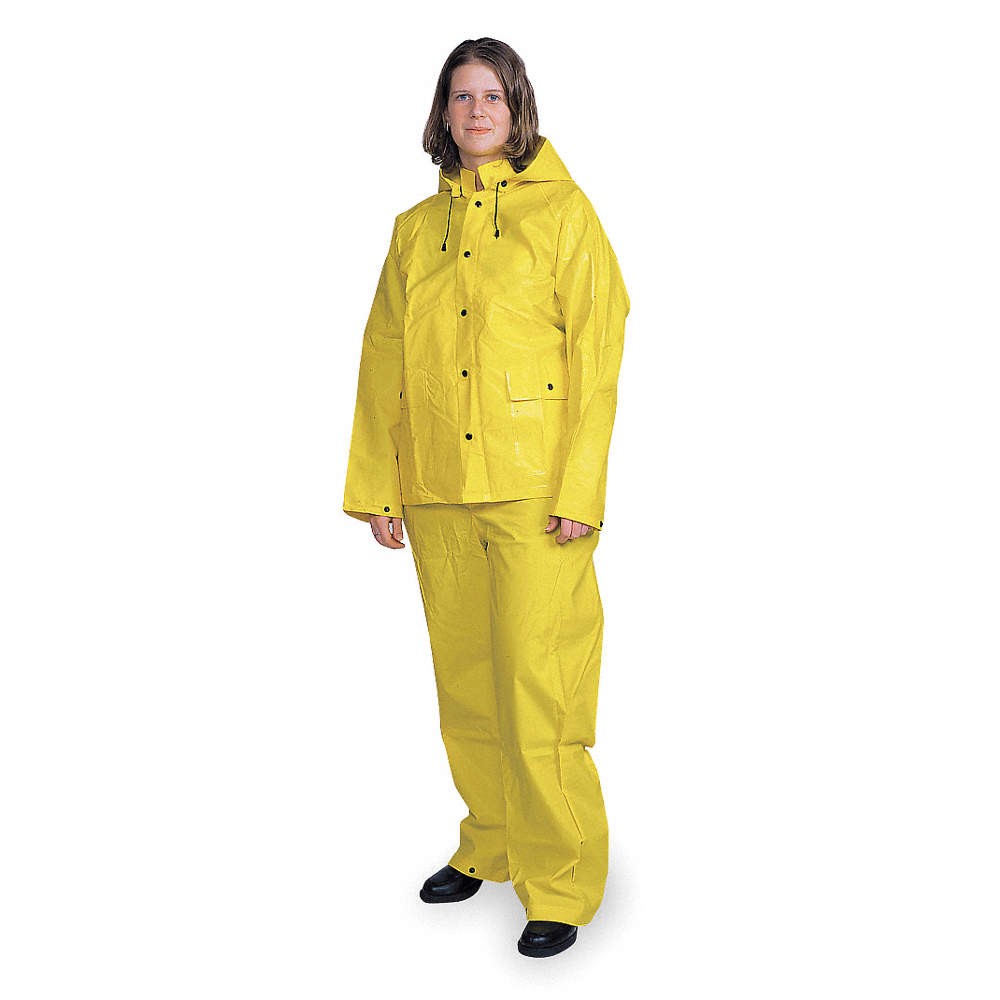 CONDOR 1FBB7 Rain Suit,Jacket/Bib,Unrated,Yellow,3XL 1FBB7