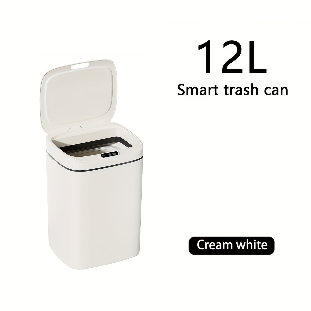 Smart Trash Can, 12/16L, Odor-Control, for Bedroom, Kitchen & More