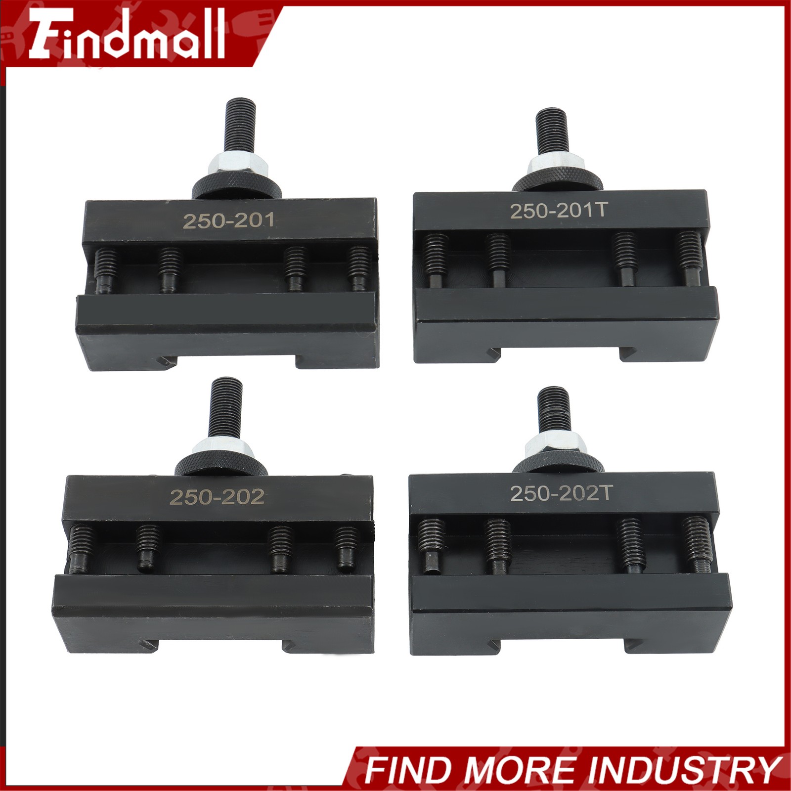 Findmall BXA Tool Post Tool Holder 4 Pc For 250-201 250-201XL 250-202 250-202XL