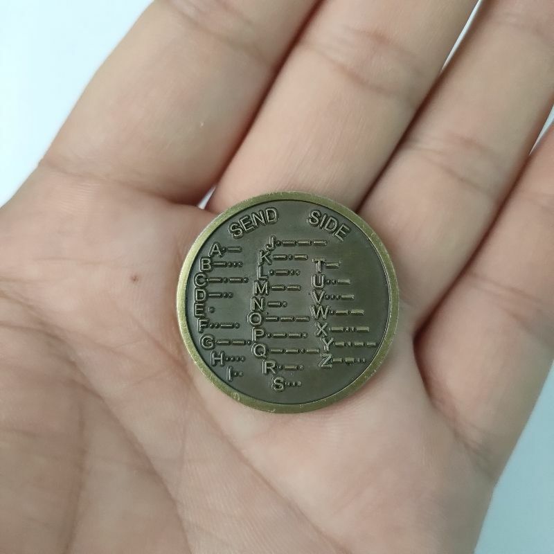 Key CW training coin Morse code training coin Novice amateur radio 1Pc