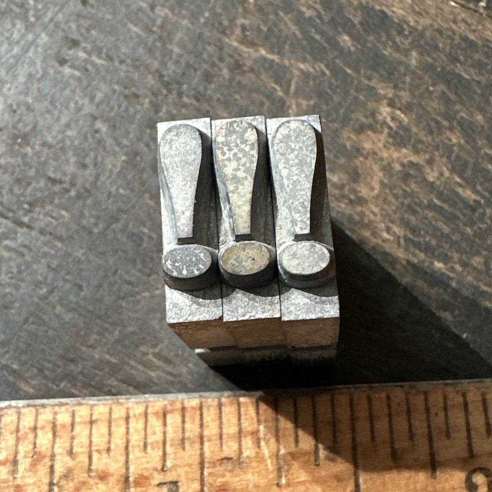 Printing Blocks ( 3 Exclamation Points !!! ) Lead Print Blocks Type Set