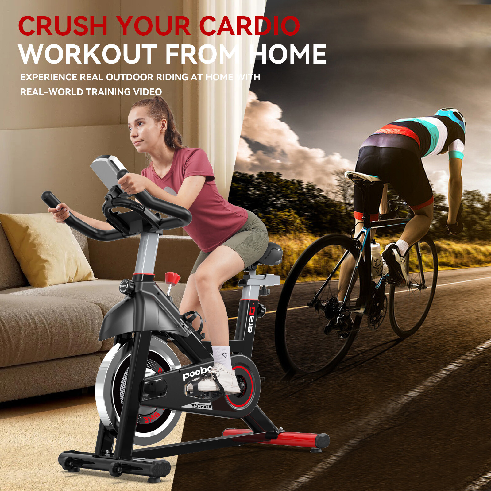 Indoor Cardio Workout Bike Stationary Bike Cycling Fitness Bike Exercise Bike