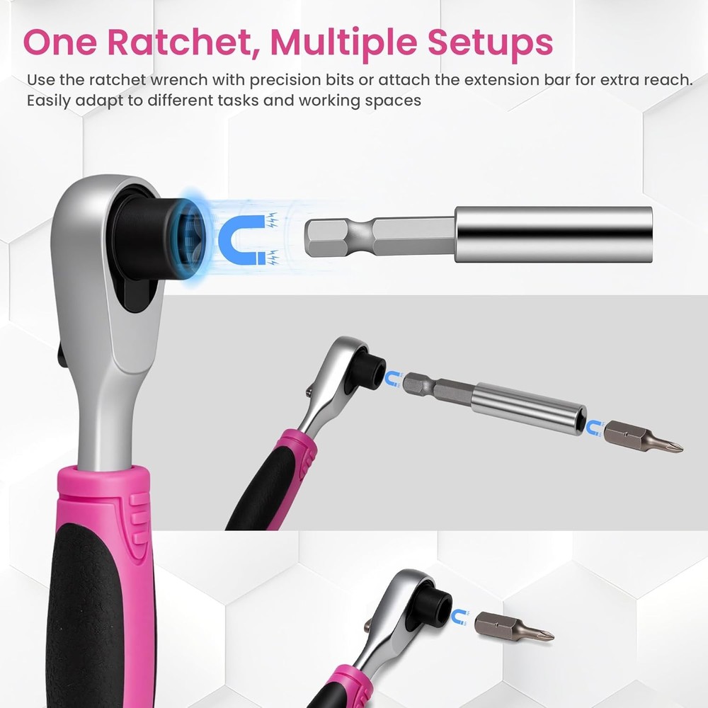 Compact Mini Ratchet And Bit Set Durable Precision Screwdriver With Carry Case