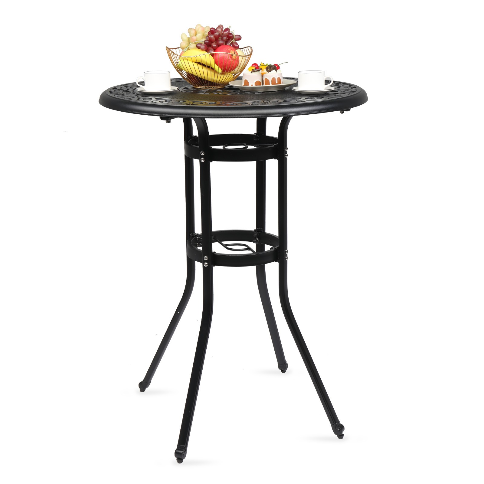 41in Tall Outdoor Bistro Table Round Patio Bar Table for Garden Patio Poolside