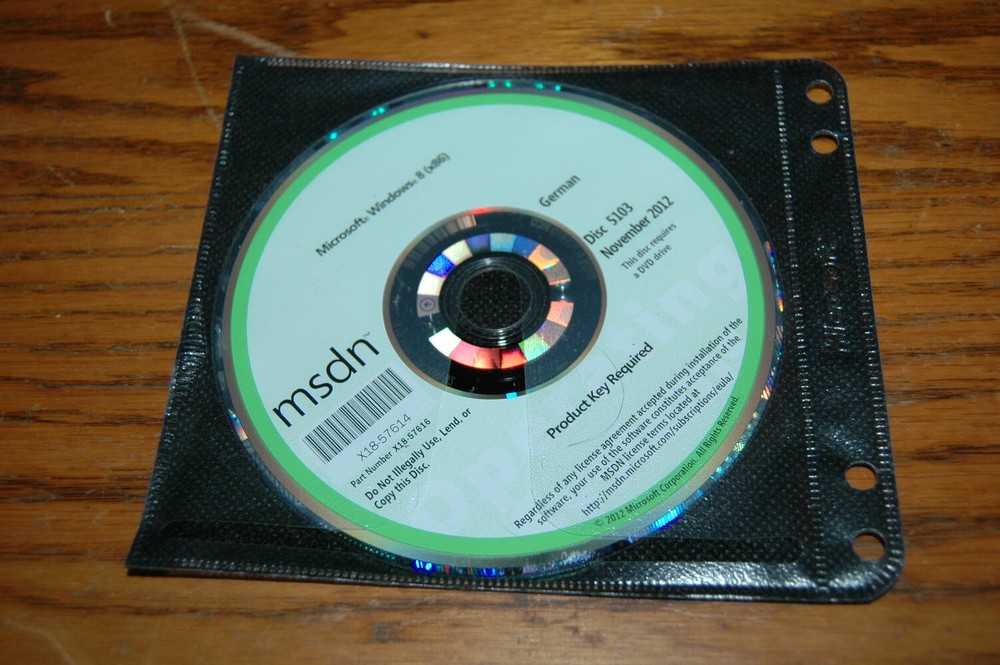 Microsoft MSDN Windows 8 (x86) November 2012 Disc 5103 German