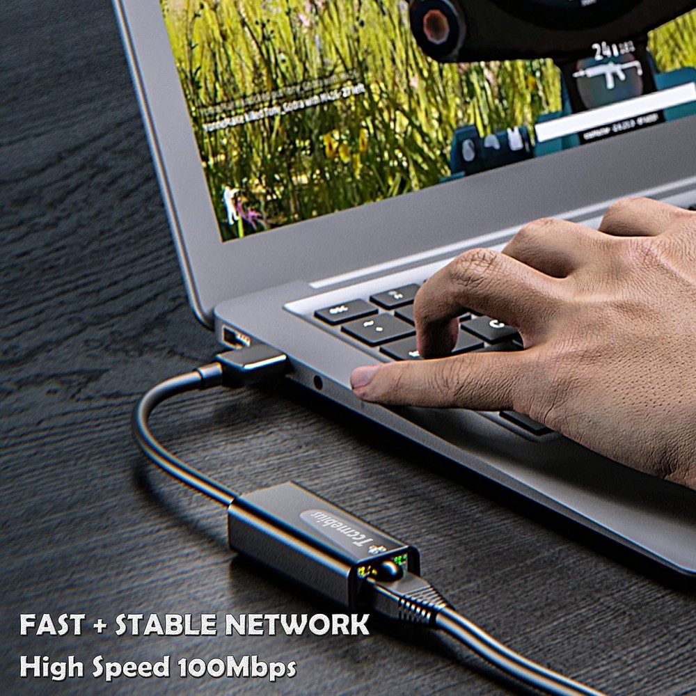 High-Speed USB Ethernet Adapter - Versatile 10/100 Mbps LAN for Multiple Devices