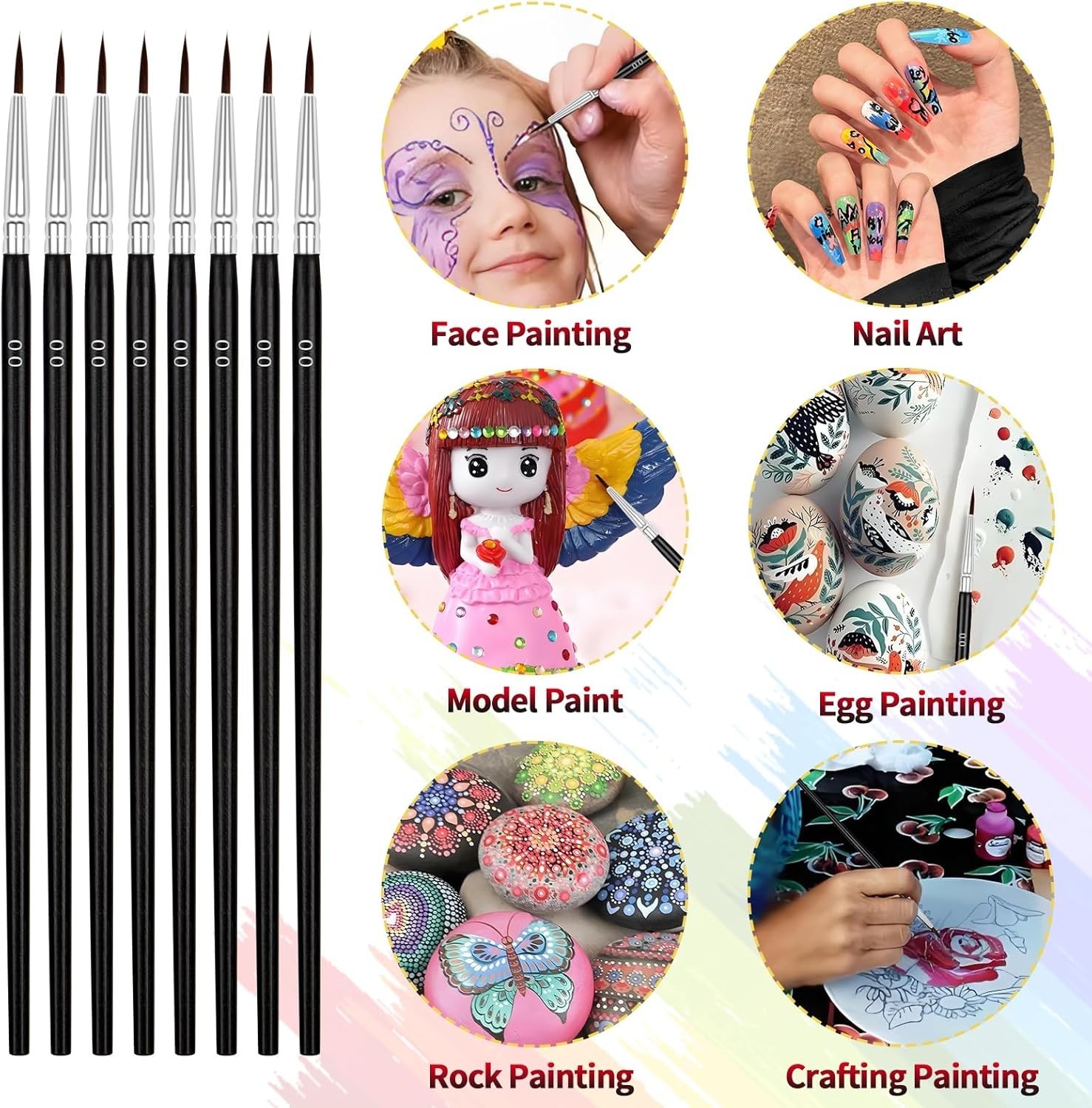 30 Pcs Miniature Tiny Detail Paint Brushes Fine Tips Mini Artist Liner Brush