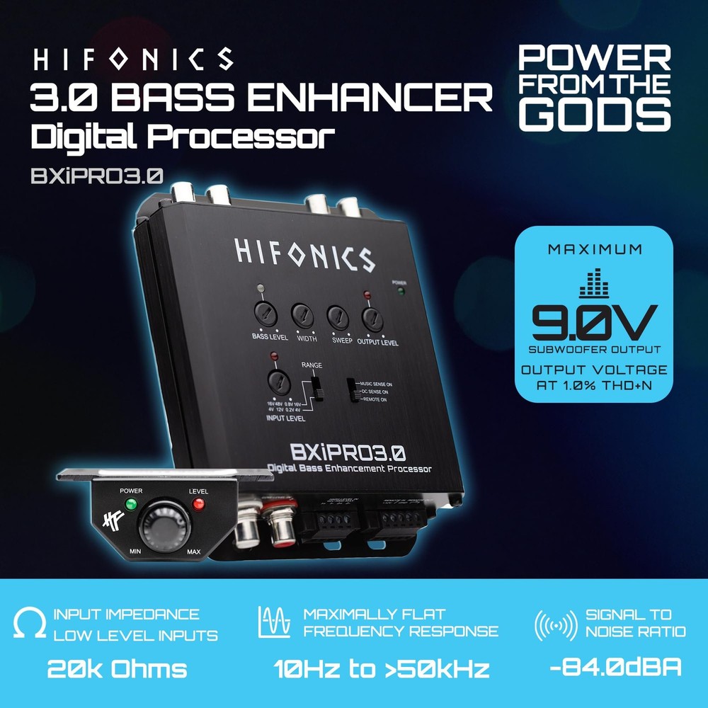 Hifonics BXIPRO3.0 Bass Enhancer, Digital Processor with Dash Mount Remote...