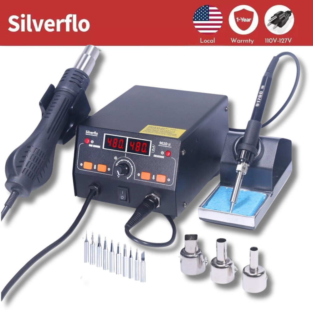 982D-III Precision Digital Soldering Station Hot 210/245 Tweezers LCD PCB Repair