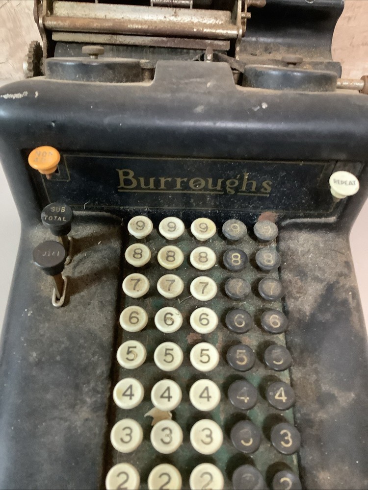 Antique Burroughs Adding Machine. Untested. For Parts Or Repair.
