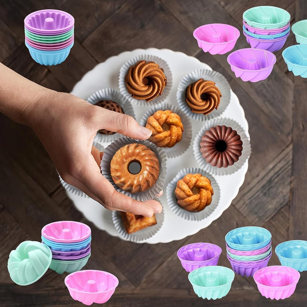 72-Piece Dishwasher Safe Silicone Bakeware Set - Flexible & Space-Saving