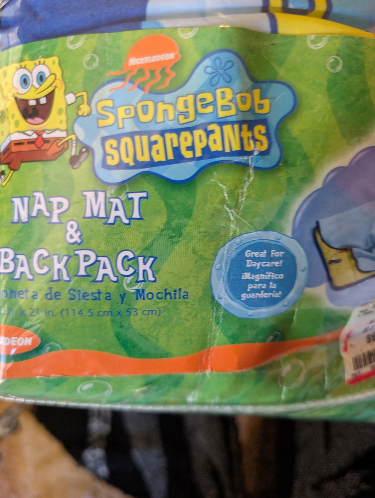 Vintage 2003 Nickelodeon Spongebob Squarepants Sleeping Bag Nap mat Backpack NEW