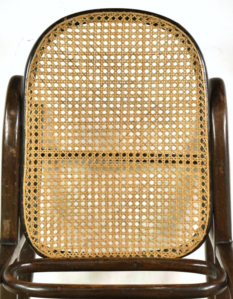 Chauffeuse Thonet Bentwood Cane Rocking Footstool