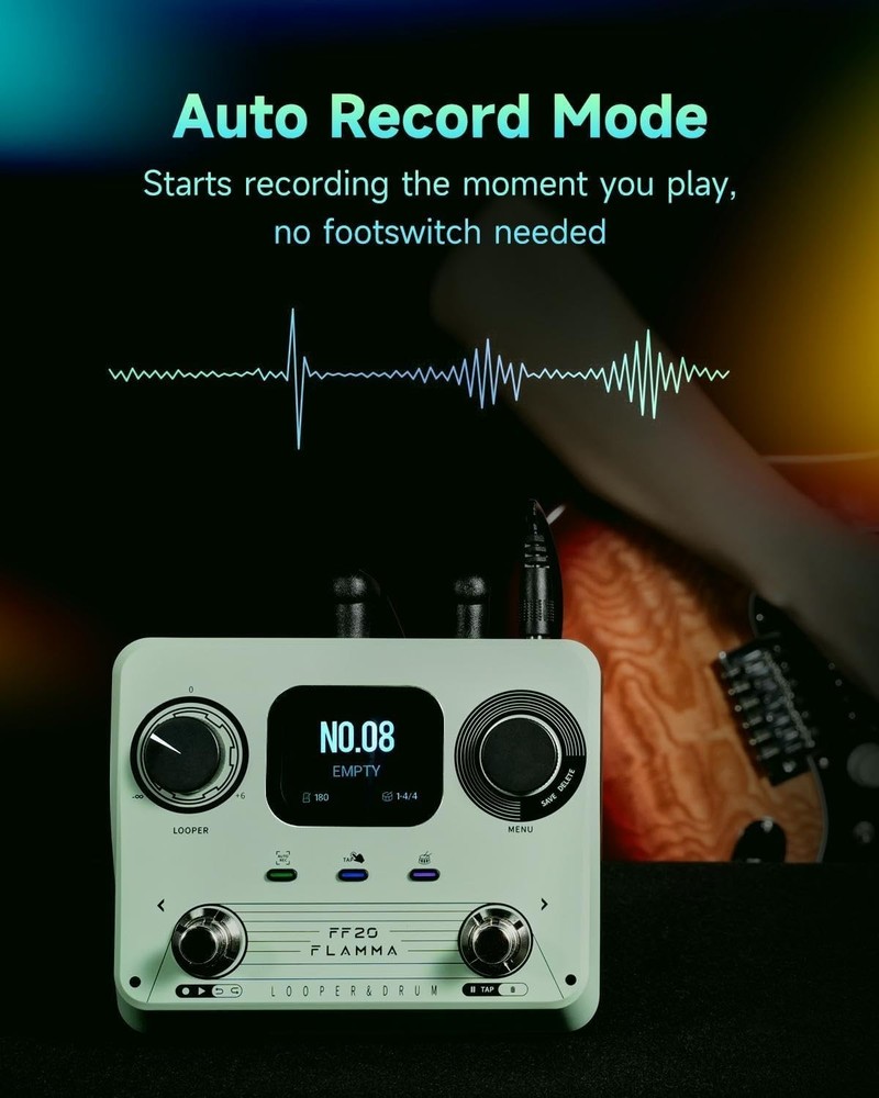 Multi-Function Looper Pedal with Drum Machine 300Min 220Grooves USB