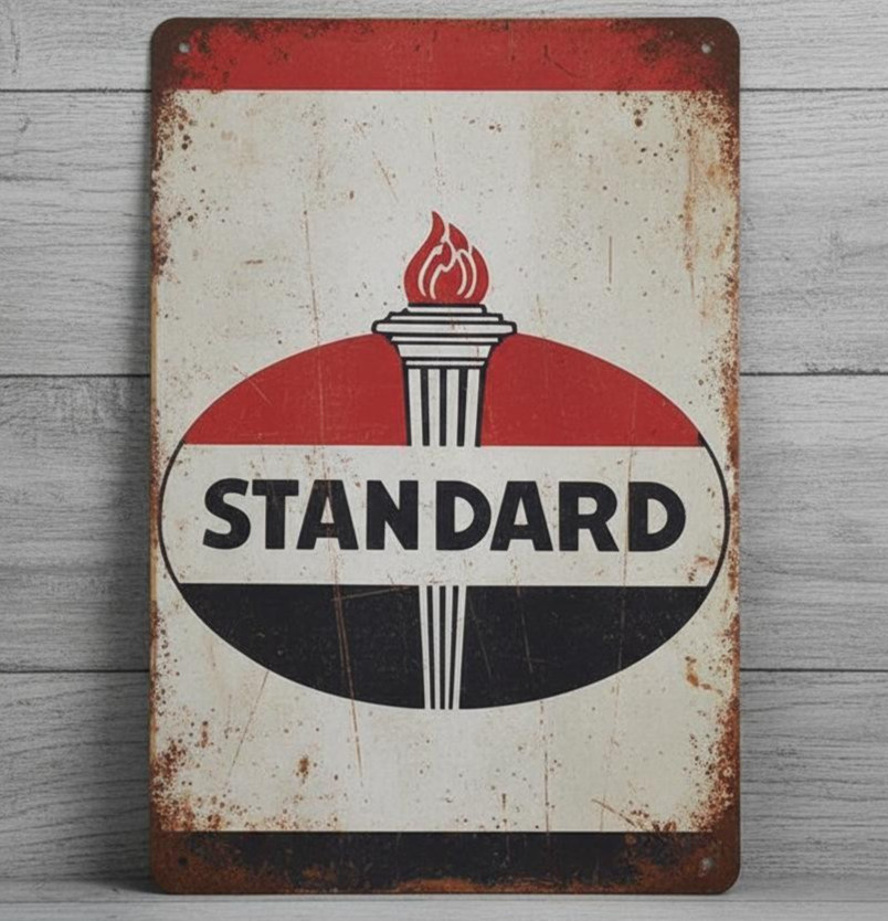 Standard Gasoline 8 x 12 Vintage Novelty Metal Sign Made In USA