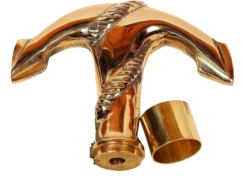Nautical Solid Brass Anchor Walking Stick Handle anchor head Cane Handle