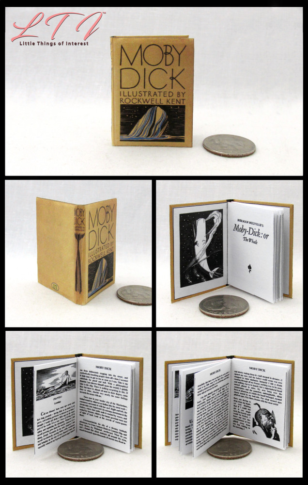 1:6 Scale MOBY DICK Miniature Illustrated Readable Book