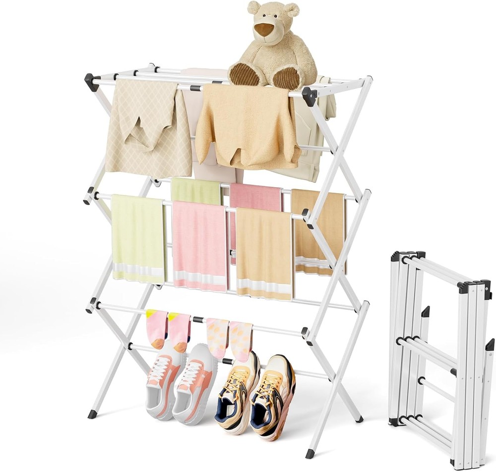 BAKON Clothes Drying Rack Foldable,Space-Saving Expandable & Portable Drying Rac